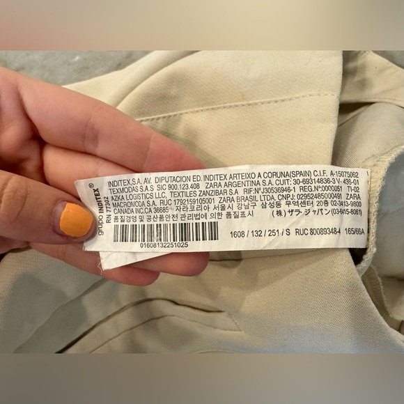 Zara High Waisted Ankle Length Pants/Trousers Beige (Size S Small) - Picture 15 of 16